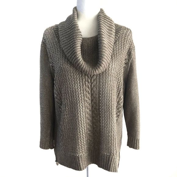 NWT NEW YORK & COMPANY Turtleneck sweater cable knit - Picture 1 of 8